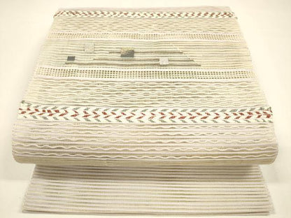 平和屋着物＊夏物 八寸名古屋帯 絽綴れ 抽象文様 金銀糸 正絹 逸品 DAAY8364cm