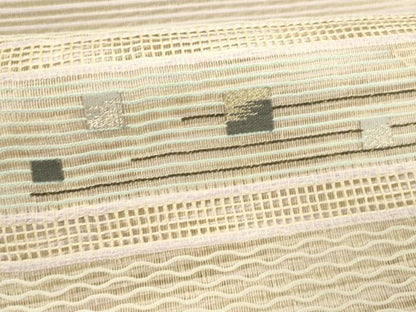平和屋着物＊夏物 八寸名古屋帯 絽綴れ 抽象文様 金銀糸 正絹 逸品 DAAY8364cm