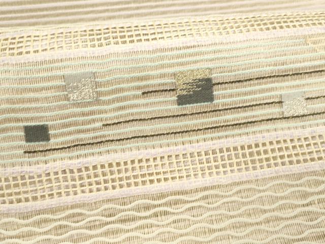 平和屋着物＊夏物 八寸名古屋帯 絽綴れ 抽象文様 金銀糸 正絹 逸品 DAAY8364cm