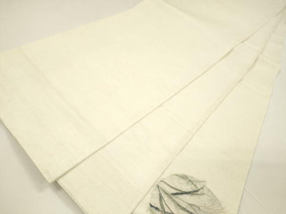 平和屋着物＊夏物 太鼓柄袋帯 すくい織 草葉丸文 銀糸 正絹 逸品 DAAY8365cm