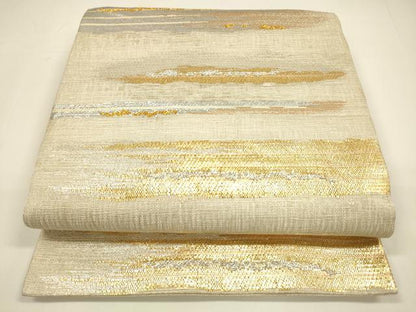 平和屋着物＊夏物 六通柄袋帯 抽象文様 金銀糸 正絹 逸品 DAAY8367cm