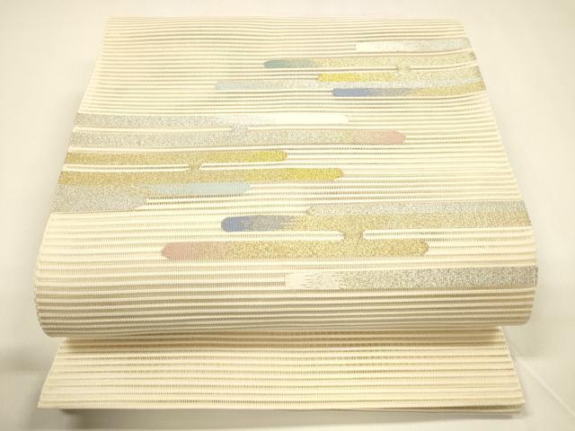 平和屋着物＊夏物 八寸名古屋帯 絽綴れ 霞文 金銀糸 正絹 逸品 DAAY8369cm