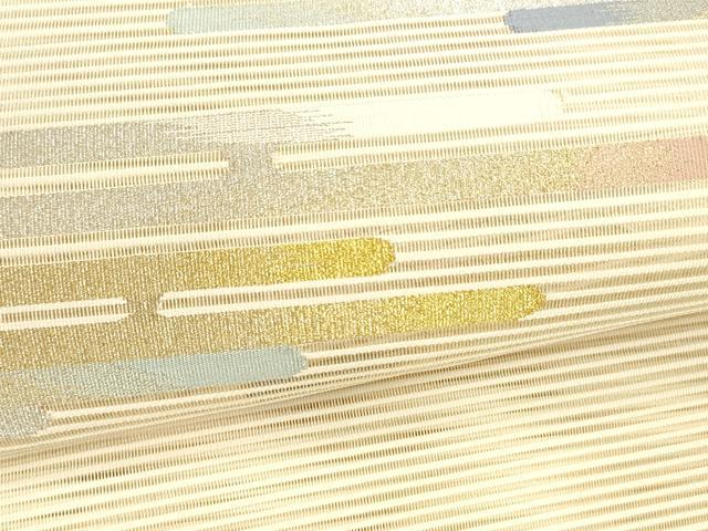 平和屋着物＊夏物 八寸名古屋帯 絽綴れ 霞文 金銀糸 正絹 逸品 DAAY8369cm