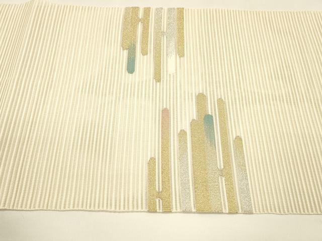 平和屋着物＊夏物 八寸名古屋帯 絽綴れ 霞文 金銀糸 正絹 逸品 DAAY8369cm