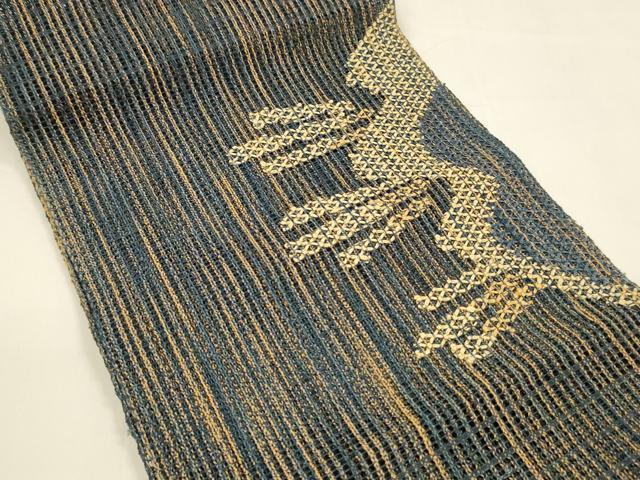 平和屋着物＊夏物 八寸名古屋帯 抽象文様 正絹 逸品 DAAY8370cm