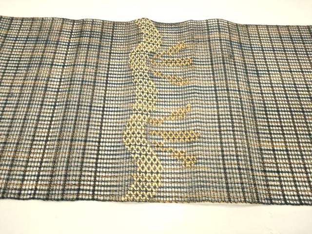 平和屋着物＊夏物 八寸名古屋帯 抽象文様 正絹 逸品 DAAY8370cm