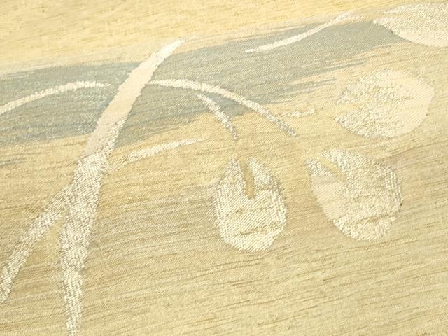 平和屋着物＊夏物 西陣 川島織物 松坂屋『染織名作展』 太鼓柄袋帯 枝葉文 金銀糸 正絹 逸品 DAAY8371cm