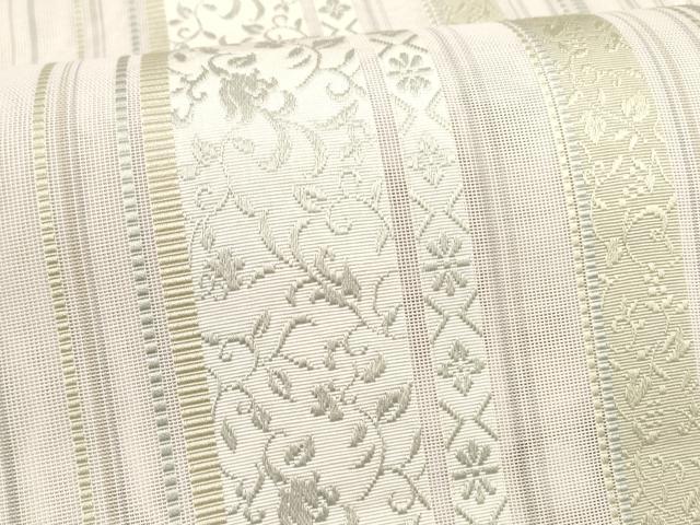 平和屋着物＊夏物 八寸名古屋帯 花唐草間道 DAAY8378cm