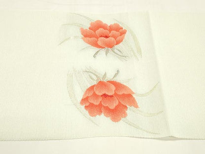 平和屋着物＊夏物 八寸名古屋帯 草花文 金銀糸 DAAY8379cm