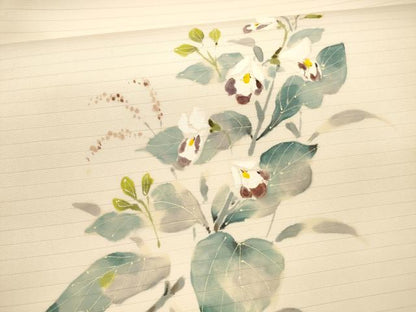 平和屋着物＊夏物 絽塩瀬 九寸名古屋帯 手描き 枝花文 正絹 逸品 DAAY8383cm
