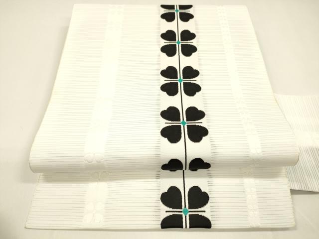 平和屋着物＊夏物 八寸名古屋帯 四葉間道 DAAY8385cm