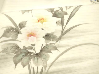平和屋着物＊夏物　九寸名古屋帯　手描き　草花文　DAAY8386cm