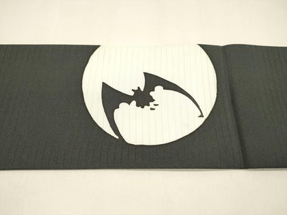 平和屋着物＊夏物 九寸名古屋帯 蝙蝠 コウモリ 黒地 正絹 逸品 DAAY8387cm
