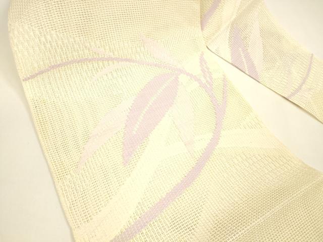 平和屋着物＊夏物 八寸名古屋帯 枝葉文 正絹 逸品 DAAY8388cm