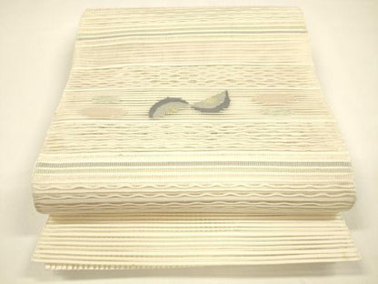 平和屋着物＊夏物 八寸名古屋帯 絽綴れ 抽象文様 金糸 正絹 逸品 DAAY8393cm