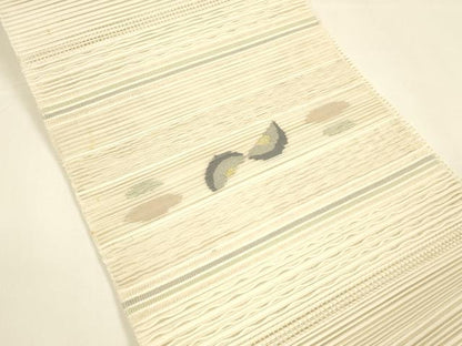 平和屋着物＊夏物 八寸名古屋帯 絽綴れ 抽象文様 金糸 正絹 逸品 DAAY8393cm