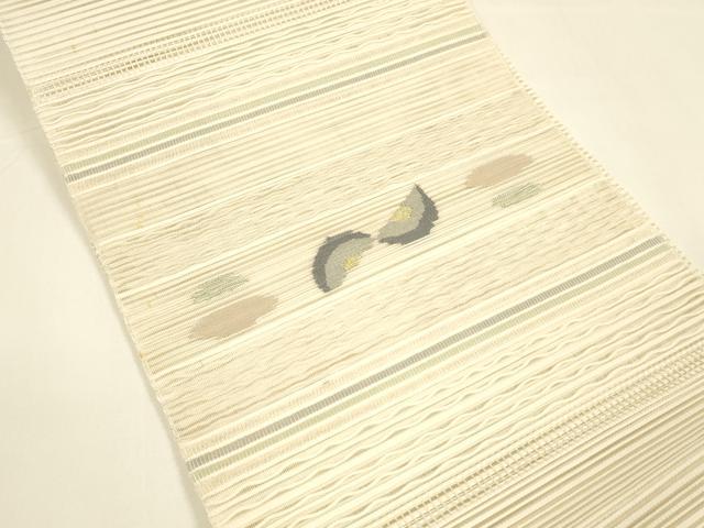 平和屋着物＊夏物 八寸名古屋帯 絽綴れ 抽象文様 金糸 正絹 逸品 DAAY8393cm