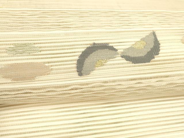 平和屋着物＊夏物 八寸名古屋帯 絽綴れ 抽象文様 金糸 正絹 逸品 DAAY8393cm