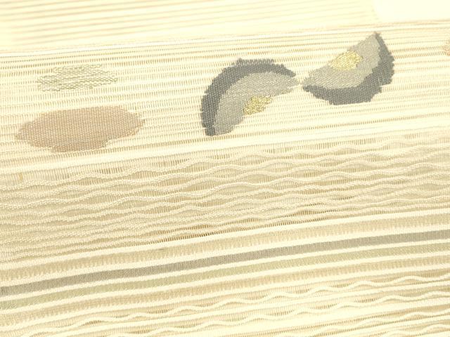 平和屋着物＊夏物 八寸名古屋帯 絽綴れ 抽象文様 金糸 正絹 逸品 DAAY8393cm