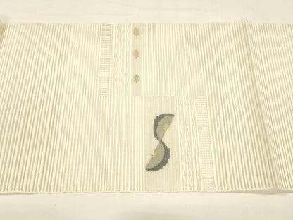 平和屋着物＊夏物 八寸名古屋帯 絽綴れ 抽象文様 金糸 正絹 逸品 DAAY8393cm