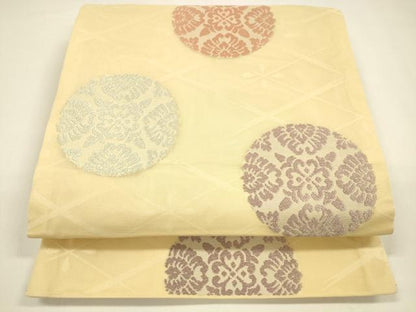 平和屋着物＊夏物 六通柄 京袋帯 唐織 草花丸文 正絹 逸品 DAAY8394cm