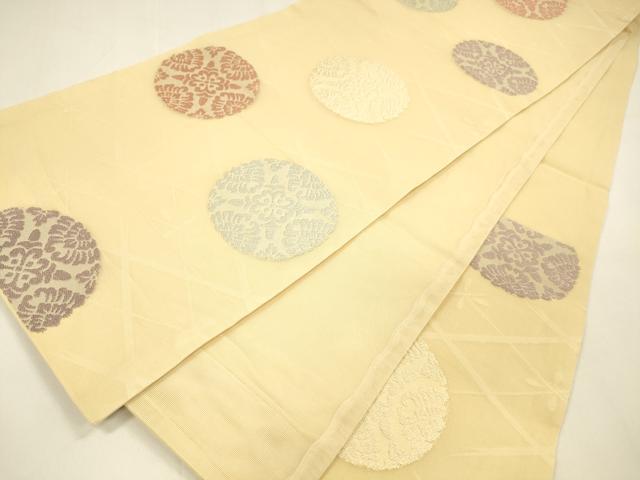 平和屋着物＊夏物 六通柄 京袋帯 唐織 草花丸文 正絹 逸品 DAAY8394cm