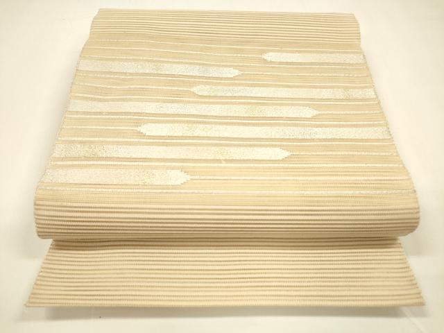 平和屋着物＊夏物 八寸名古屋帯 絽綴れ 横段文 金銀糸 正絹 逸品 DAAY8398cm