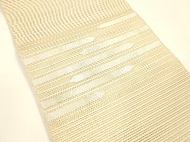 平和屋着物＊夏物 八寸名古屋帯 絽綴れ 横段文 金銀糸 正絹 逸品 DAAY8398cm