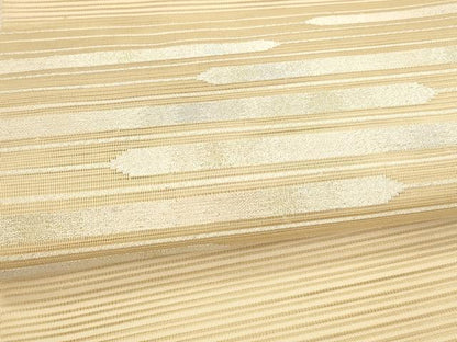 平和屋着物＊夏物 八寸名古屋帯 絽綴れ 横段文 金銀糸 正絹 逸品 DAAY8398cm