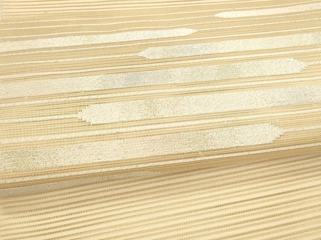 平和屋着物＊夏物 八寸名古屋帯 絽綴れ 横段文 金銀糸 正絹 逸品 DAAY8398cm