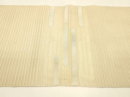 平和屋着物＊夏物 八寸名古屋帯 絽綴れ 横段文 金銀糸 正絹 逸品 DAAY8398cm
