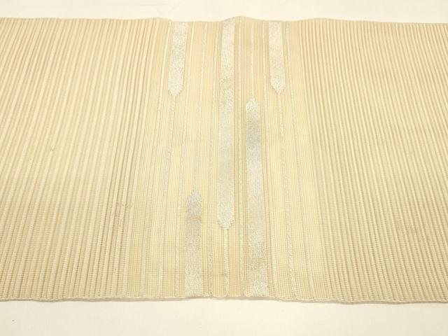 平和屋着物＊夏物 八寸名古屋帯 絽綴れ 横段文 金銀糸 正絹 逸品 DAAY8398cm