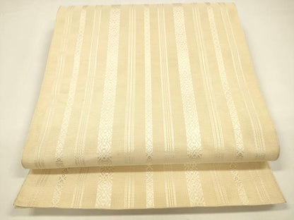 平和屋着物＊夏物 本場筑前博多織 八寸名古屋帯 紗献上 肌色 正絹 逸品 DAAY8405cm