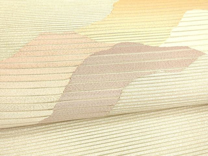 平和屋着物＊夏物 絽綴れ 八寸名古屋帯 抽象文様 銀糸 正絹 逸品 DAAY8407cm
