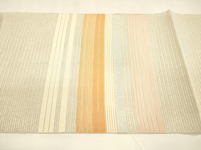 平和屋着物＊夏物 絽綴れ 八寸名古屋帯 抽象文様 銀糸 正絹 逸品 DAAY8407cm
