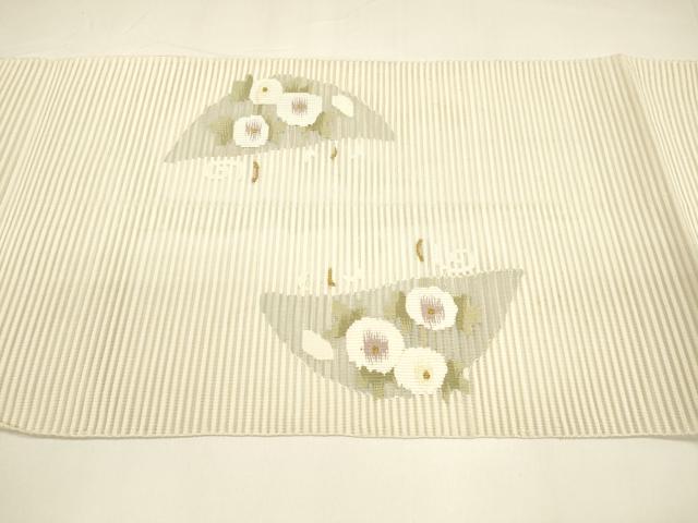 平和屋着物＊夏物 絽綴れ 八寸名古屋帯 草花文 金銀糸 正絹