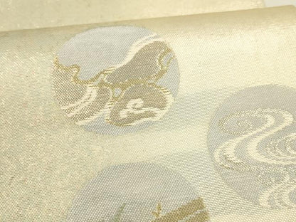 平和屋着物＊夏物 六通柄袋帯 流水露芝文 金銀糸 引箔 正絹 逸品 DAAY8411cm
