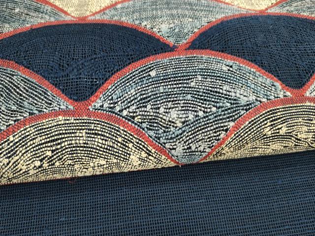 平和屋着物＊夏物 八寸名古屋帯 青海波文 正絹 逸品 DAAY8412cm