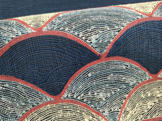 平和屋着物＊夏物 八寸名古屋帯 青海波文 正絹 逸品 DAAY8412cm