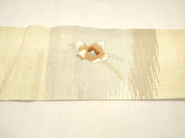 平和屋着物＊夏物 九寸名古屋帯 すくい織 舞花文 金銀糸 正絹 逸品 DAAY8414cm