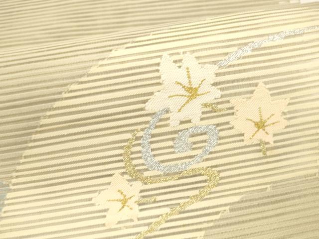 平和屋着物＊夏物 絽綴れ 八寸名古屋帯 地紙流水花文 金銀糸 正絹 逸品 DAAY8417cm