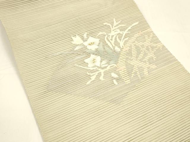 平和屋着物＊夏物 絽綴れ 八寸名古屋帯 籬草花文 金銀糸 やまと誂製 正絹 逸品 DAAY8418cm