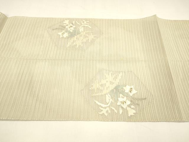平和屋着物＊夏物 絽綴れ 八寸名古屋帯 籬草花文 金銀糸 やまと誂製 正絹 逸品 DAAY8418cm