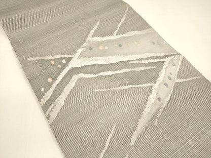 平和屋着物＊夏物 西陣 八寸名古屋帯 抽象文様 銀糸 正絹 逸品 DAAY8422cm