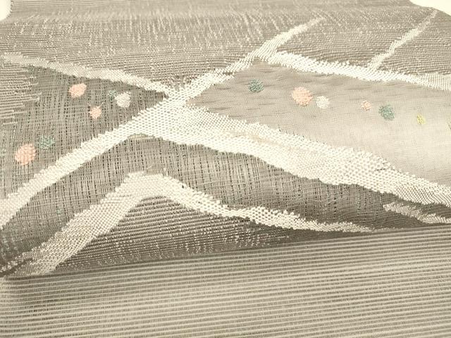 平和屋着物＊夏物 西陣 八寸名古屋帯 抽象文様 銀糸 正絹 逸品 DAAY8422cm