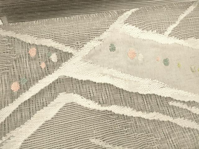 平和屋着物＊夏物 西陣 八寸名古屋帯 抽象文様 銀糸 正絹 逸品 DAAY8422cm