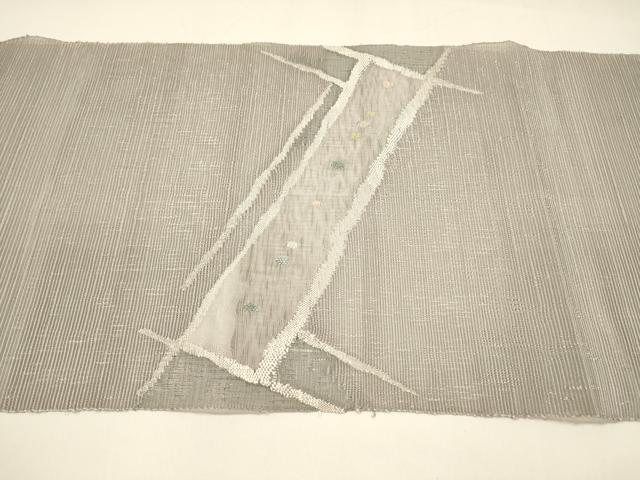 平和屋着物＊夏物 西陣 八寸名古屋帯 抽象文様 銀糸 正絹 逸品 DAAY8422cm