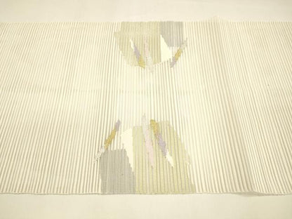 平和屋着物＊夏物 絽綴れ 八寸名古屋帯 抽象文様 金銀糸 正絹 逸品 DAAY8423cm