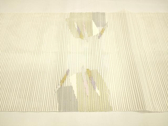 平和屋着物＊夏物 絽綴れ 八寸名古屋帯 抽象文様 金銀糸 正絹 逸品 DAAY8423cm