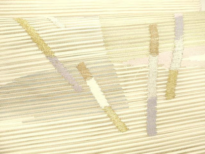 平和屋着物＊夏物 絽綴れ 八寸名古屋帯 抽象文様 金銀糸 正絹 逸品 DAAY8423cm